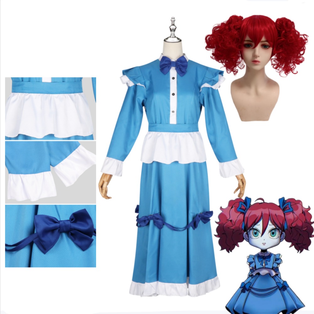 Poppy Red Hair Cosplay Costume - Anime Cosplay Blue Hair recension och pris